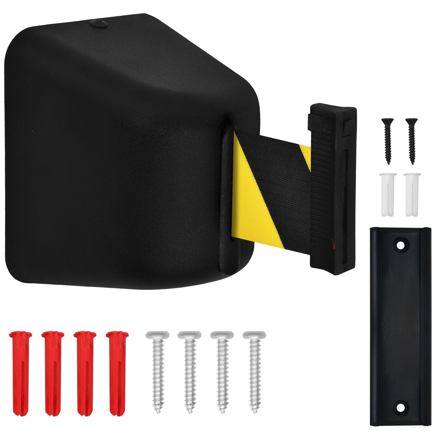 LUXOR 8 WALL-MOUNTED RETRACTABLE BELT (BLACK & YELLOW)
