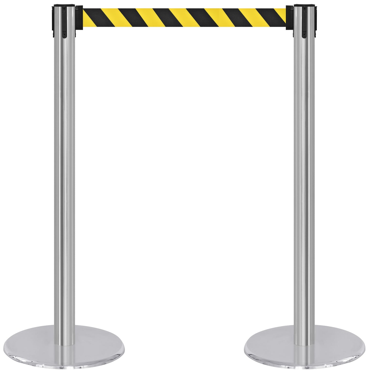 COMPATIBLE CHROME STANCHION BLACK&YELLOW BELT (2-PACK)