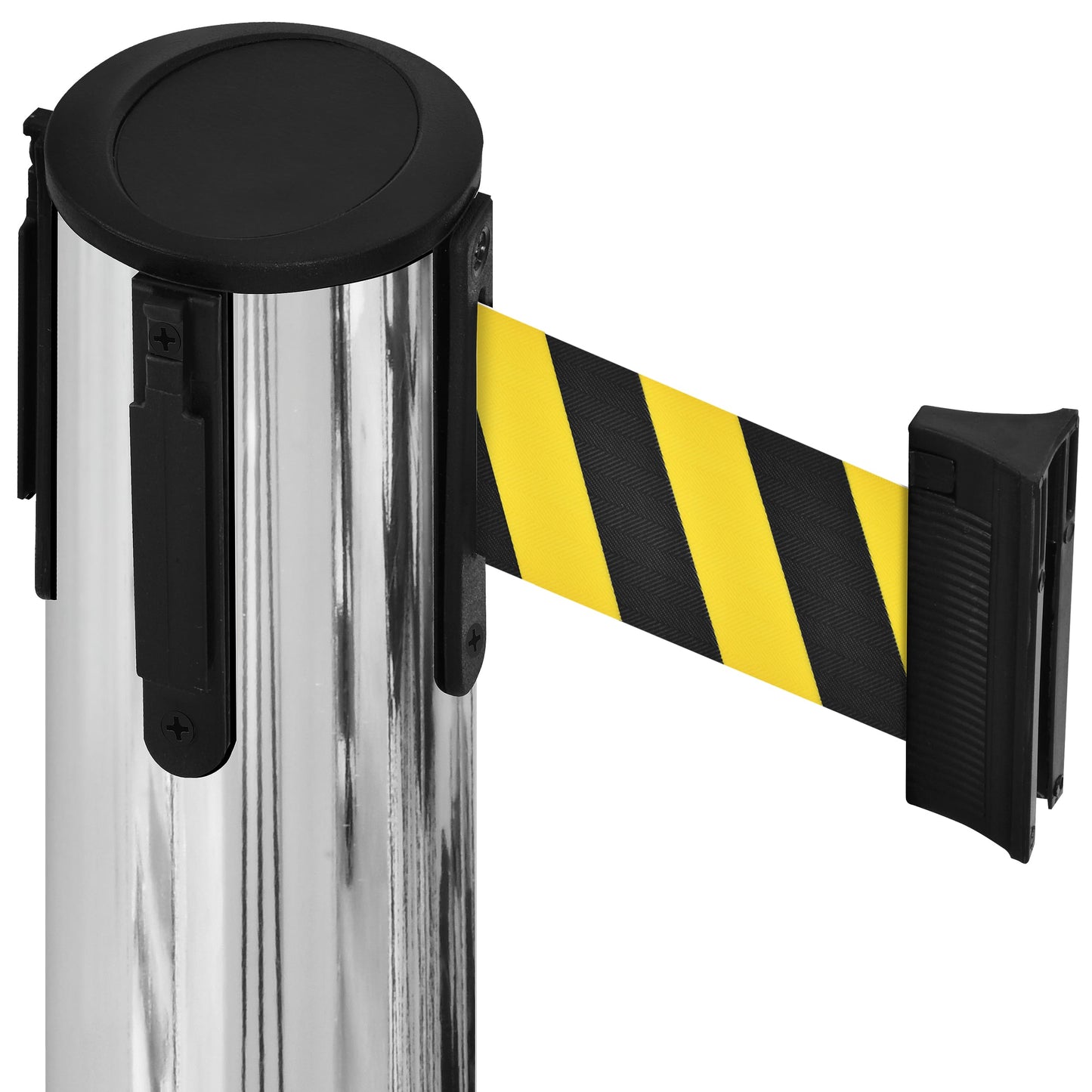 COMPATIBLE CHROME STANCHION BLACK&YELLOW BELT (2-PACK)