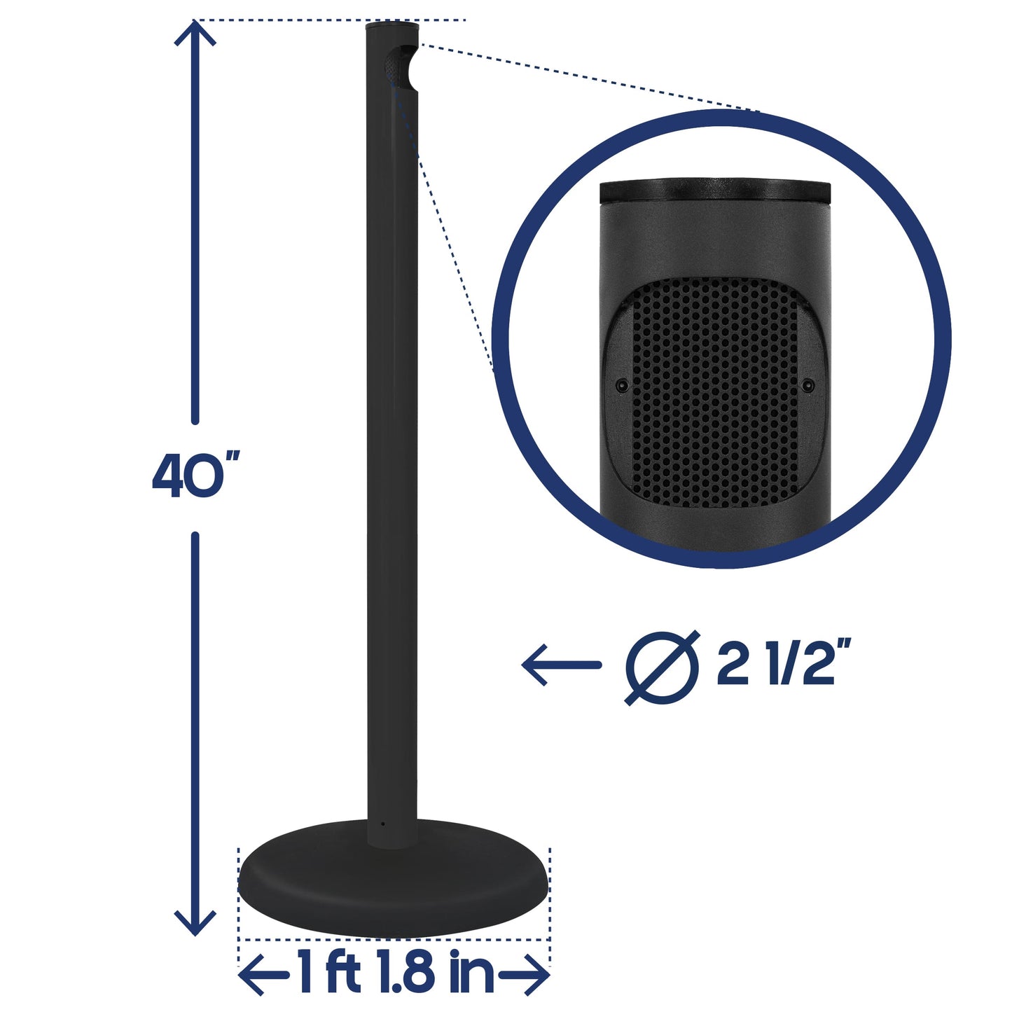 SLIM ASH POST (BLACK)