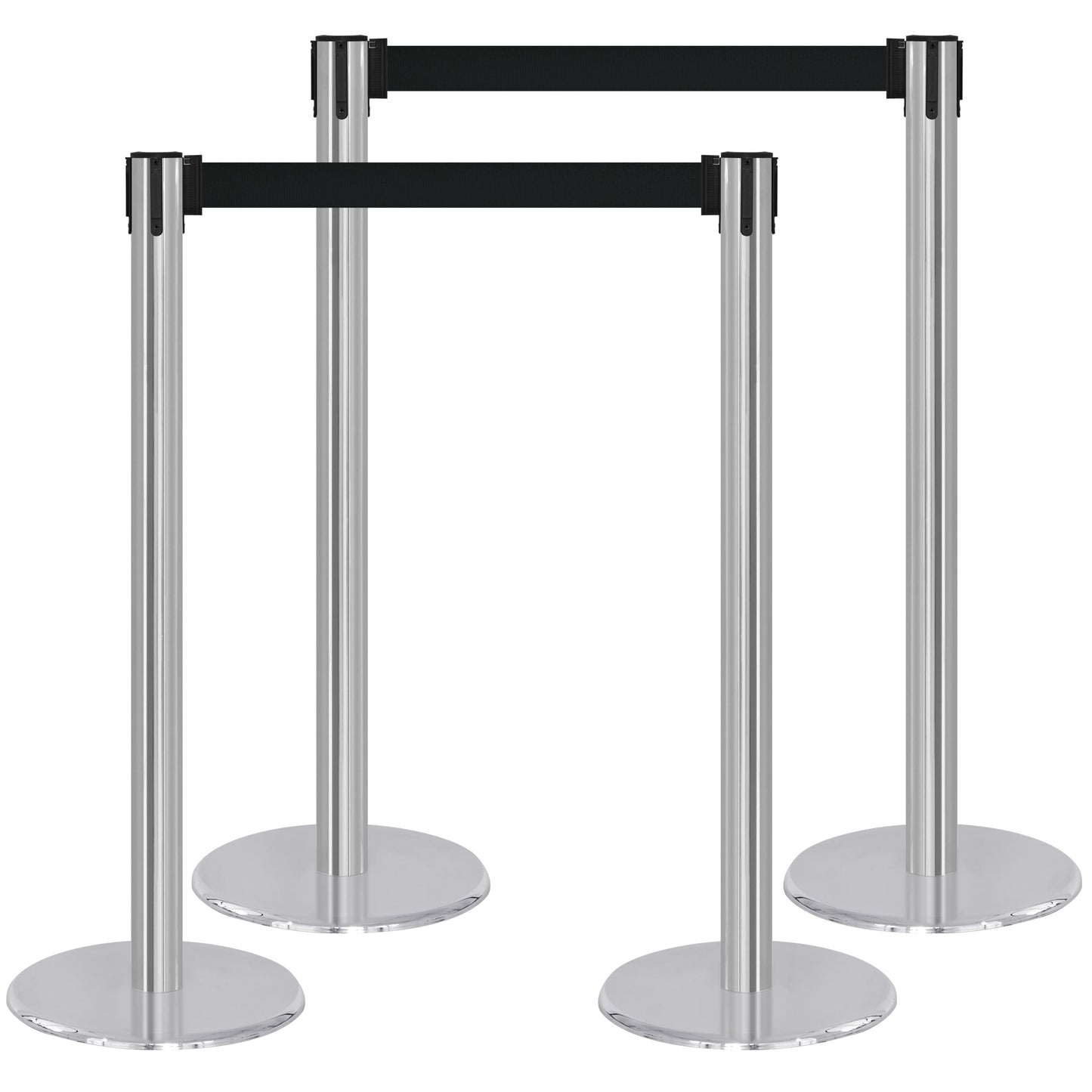 COMPATIBLE CHROME STANCHION BLACK BELT (2-PACK)