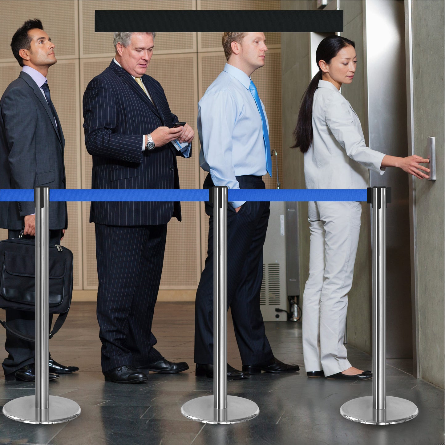 COMPATIBLE CHROME STANCHION BLUE BELT (2-PACK)