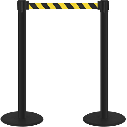 COMPATIBLE BLACK STANCHION YELLOW & BLACK BELT (2-PACK)