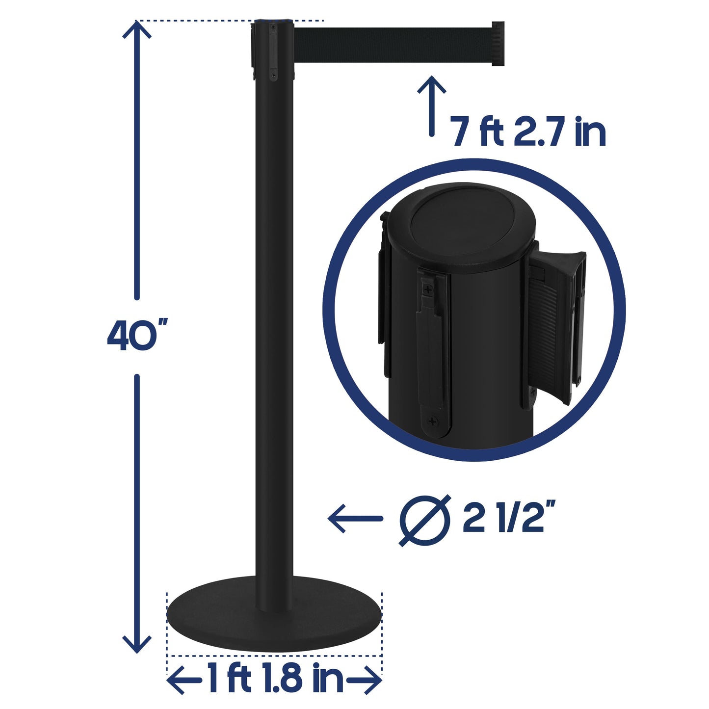 COMPATIBLE BLACK STANCHION BLACK BELT (2-PACK)