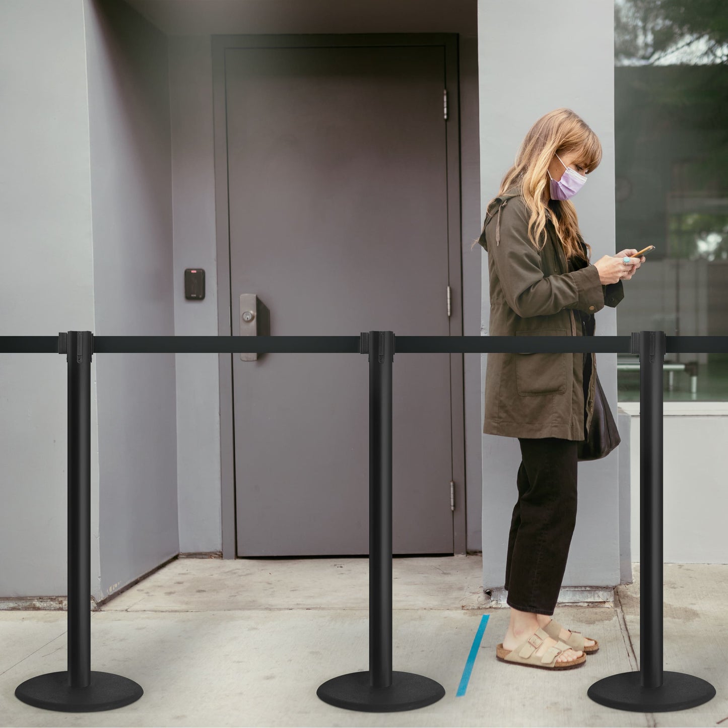 COMPATIBLE BLACK STANCHION BLACK BELT (2-PACK)