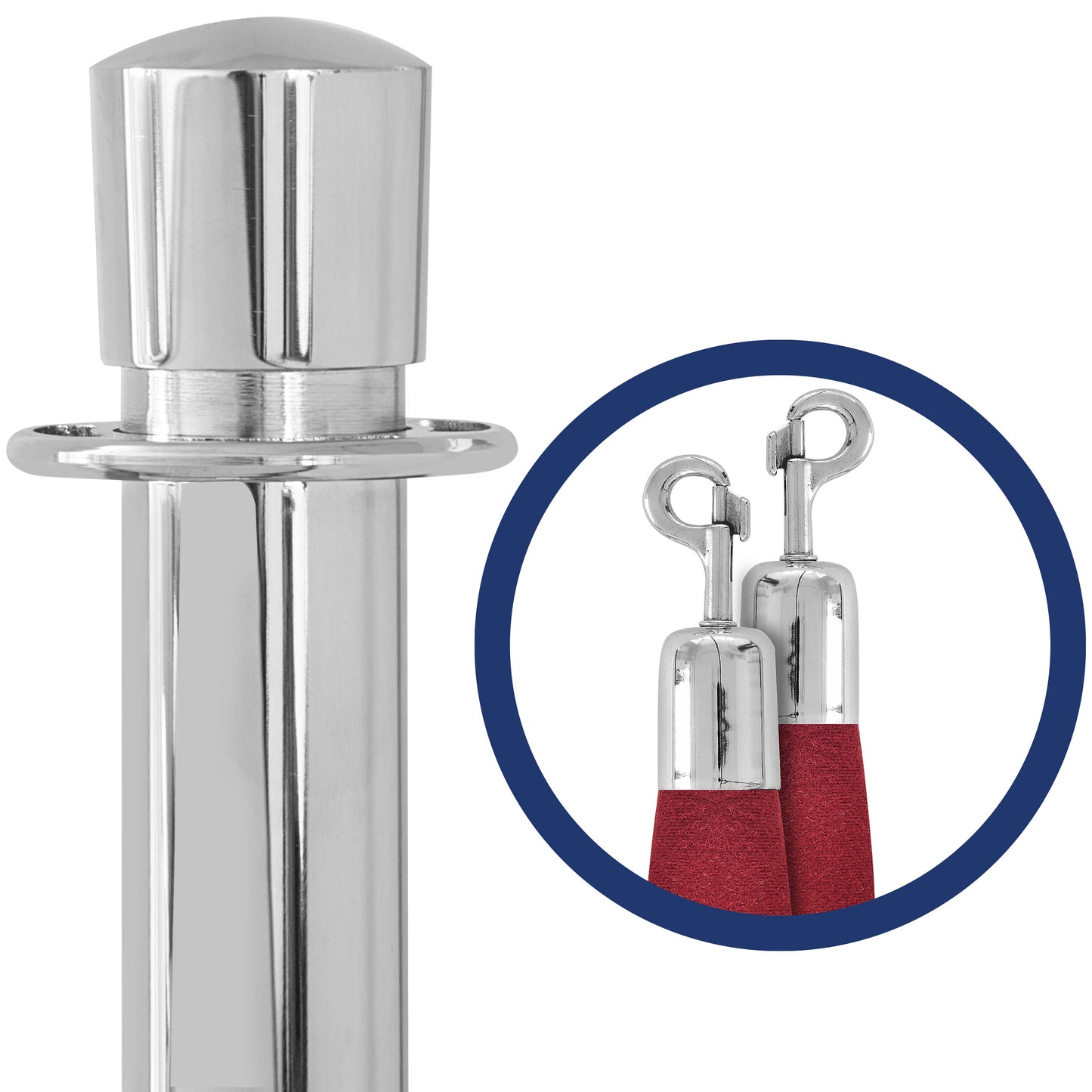 CLASSIC ROPE STANCHION (CHROME) 2-PACK