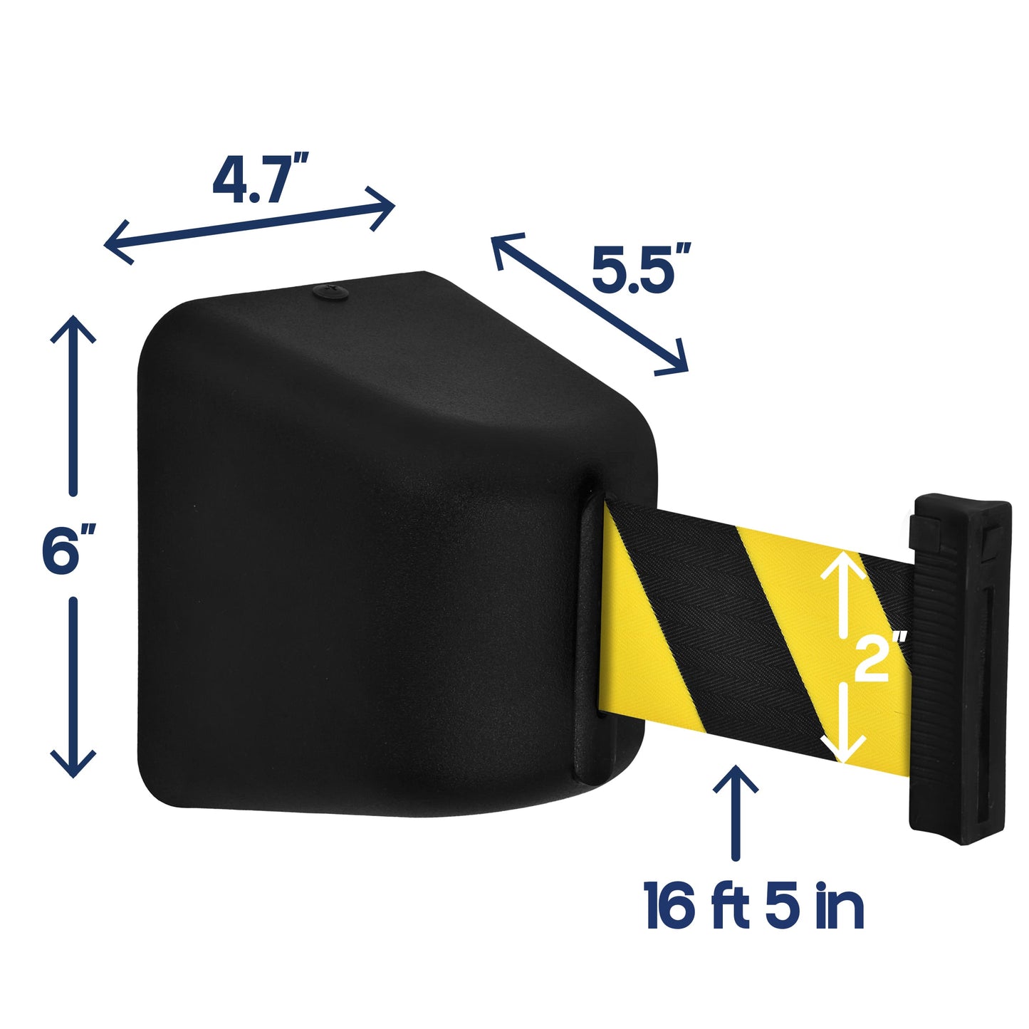 LUXOR 8 WALL-MOUNTED RETRACTABLE BELT (BLACK & YELLOW)