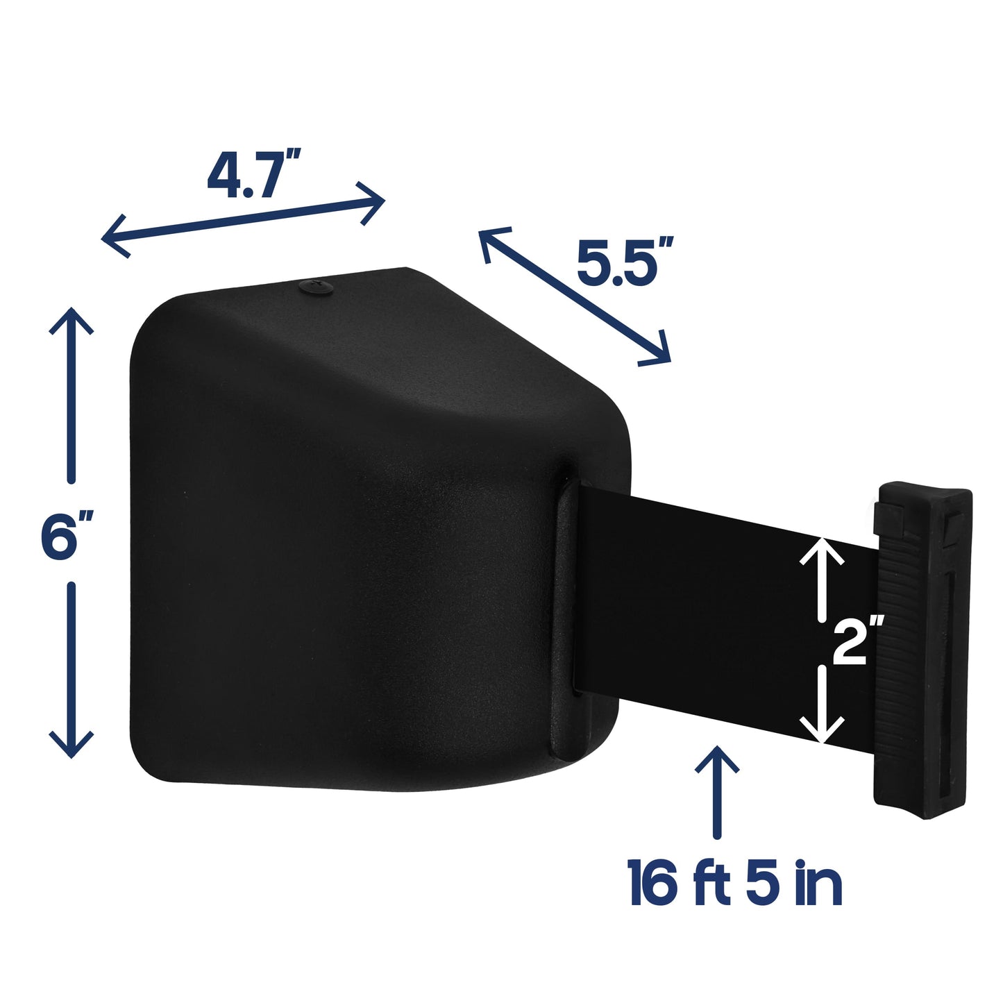 LUXOR 8 WALL-MOUNTED RETRACTABLE BELT (BLACK)