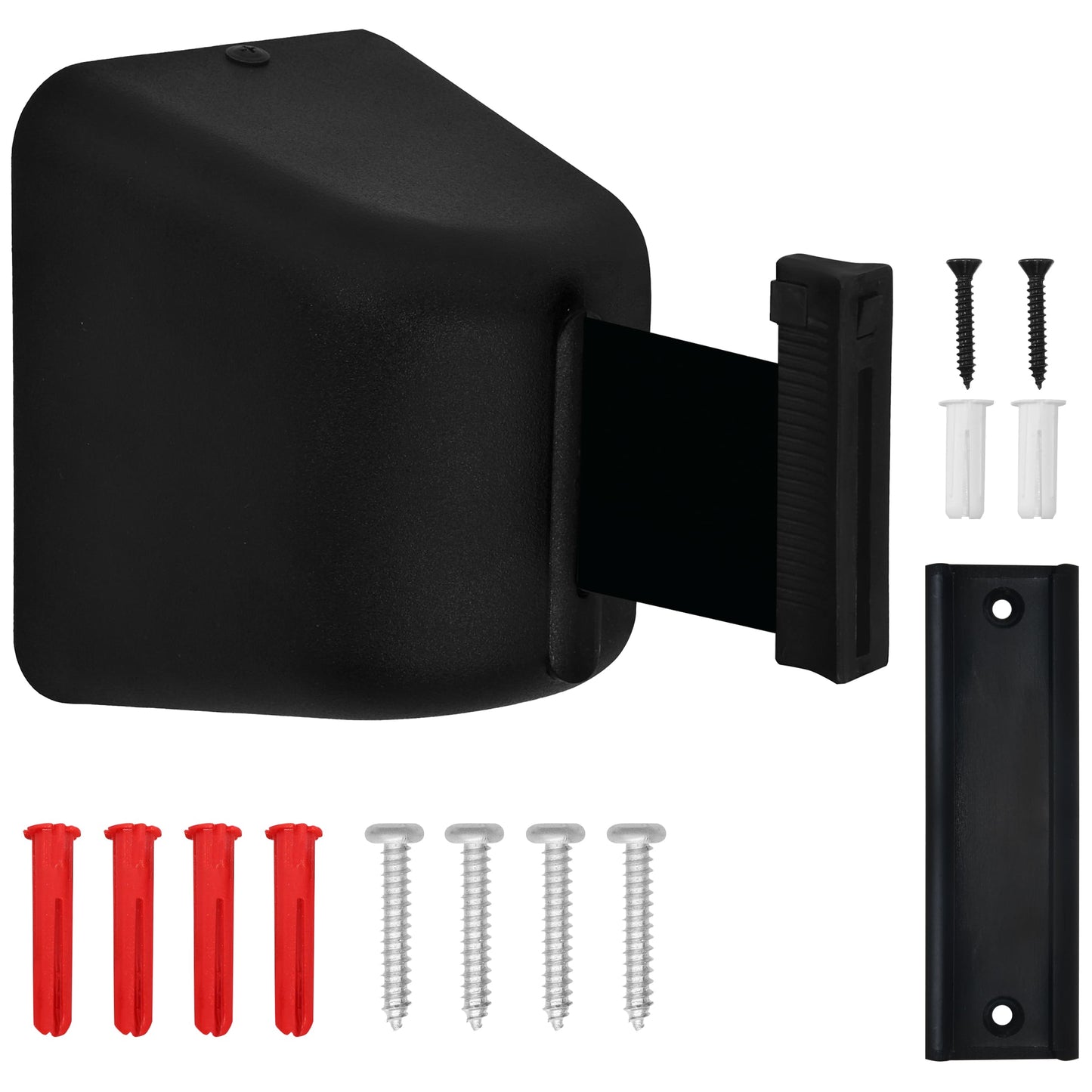 LUXOR 8 WALL-MOUNTED RETRACTABLE BELT (BLACK)