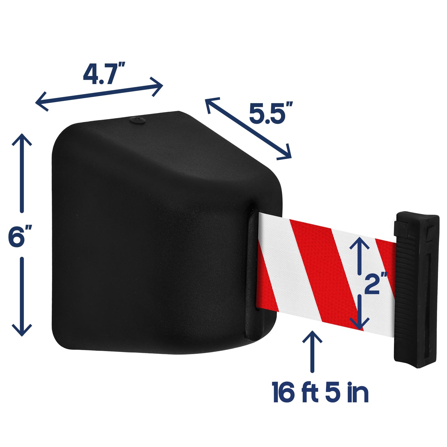 LUXOR 8 WALL-MOUNTED RETRACTABLE BELT (RED & WHITE)