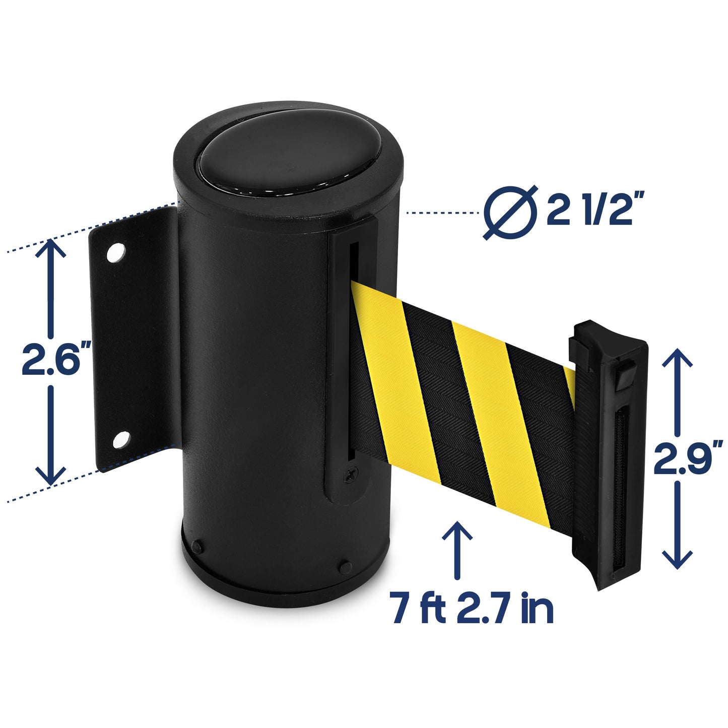 COMPATIBLE WALL-MOUNTED RETRACTABLE BELT (BLACK & YELLOW)