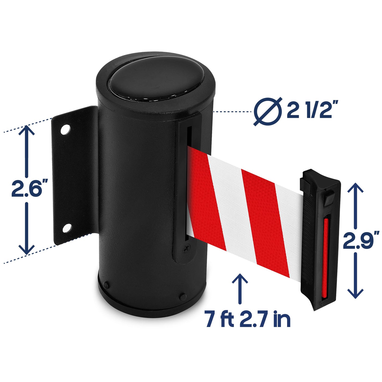 COMPATIBLE WALL-MOUNTED RETRACTABLE BELT (RED & WHITE)