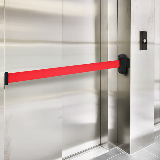 COMPATIBLE WALL-MOUNTED RETRACTABLE BELT (RED & WHITE)