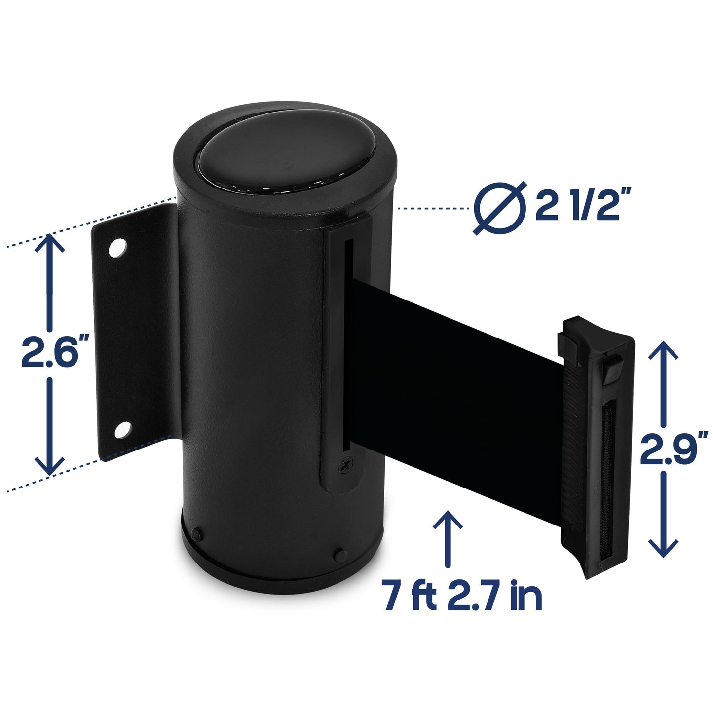COMPATIBLE WALL-MOUNTED RETRACTABLE BELT (BLACK)